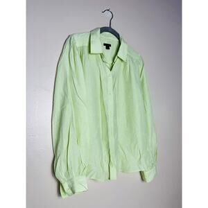 Ann Taylor Factory lime green button down shirt size S
